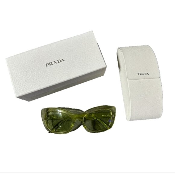 Prada Cat Eye Sunglasses SPR 19M Transparent Green main image 6